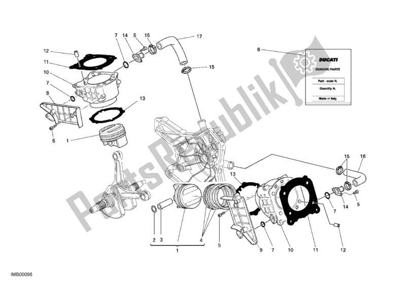 Wszystkie części do Cylinder - T? Ok Ducati Superbike 749 Dark 2006
